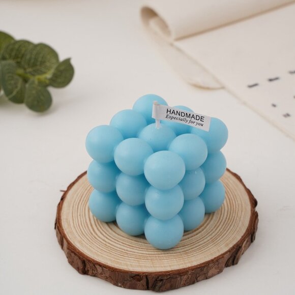 ✨ Aesthetic Bubble Cube Candle 🕯️ Soy Wax Scented Home Decor Gift - Picture 12 of 14